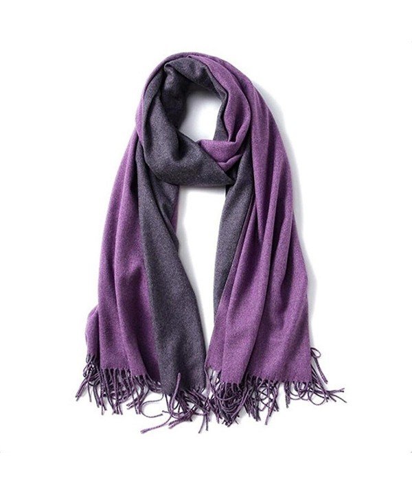 Large 79"x28" Women Soft Cashmere Shawls Wool Wraps Fashion Stole Scarf - Purple - CD1879UM8O6