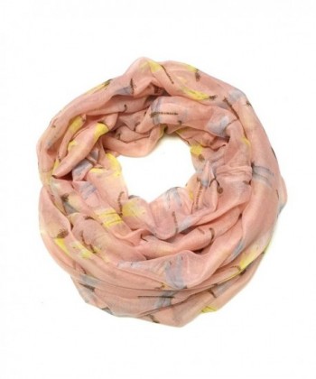 ALLYDREW Lightweight Dragonfly Infinity Circle Scarf - Light Peach - CJ11VNBR84D