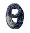 Peach Couture Beautiful Vintage Two Colored Bird Print Infinity Loop Scarf - Navy and Cream - CB12EF8C3QD