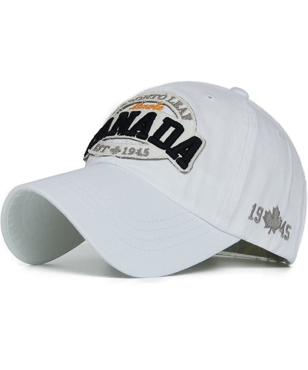 Rayna Fashion Unisex Vintage Trendy Baseball Cap Trucker Hat Golf Travel Hip Hop CANADA Flag Maple - White - CW11A159UZB