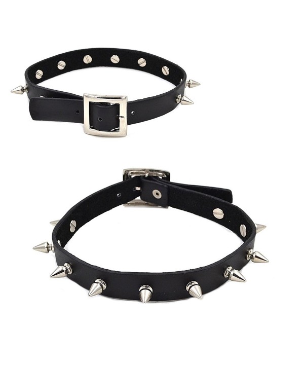 Lychee Collar Punk Goth Heart Cross Choker Leather Neck Ring - CK11Z383GLL