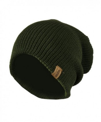 Olive Green Reversible Slouchy Beanie