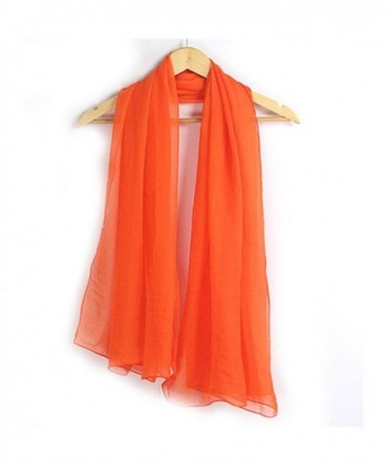 Women Multiuse Beachwear in Solid Color Stylish Wrap Skirt Elegant Shawl Bandana - Orange - CI185GU0IAA