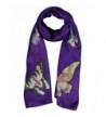 Invisible World Women's 100% Silk Hand Painted Scarf Butterfly - Purple - C111L7QRMJ5