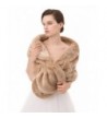 Faux Fur Shawl Wrap Stole Shrug Winter Bridal Wedding Cover Up - Brown - CG1889UN9EI