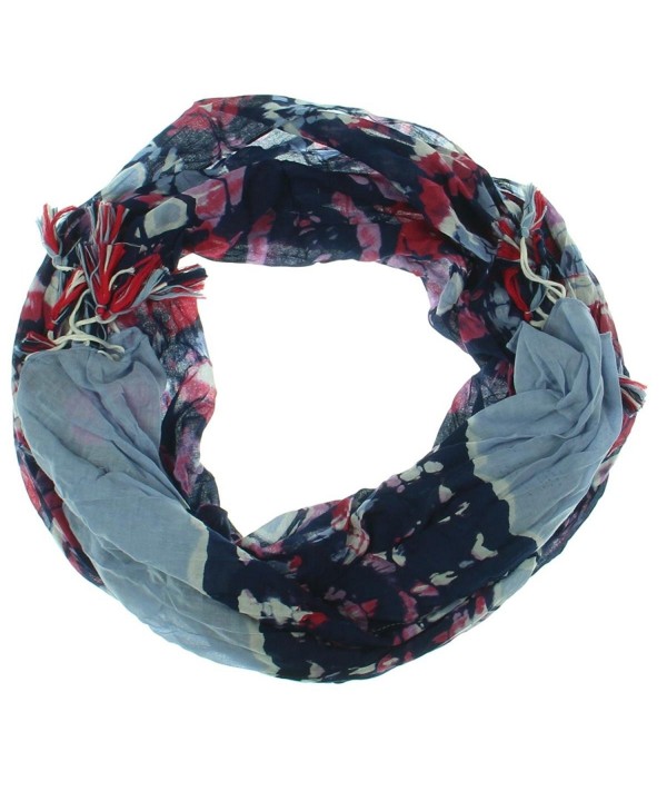 INC International Concepts Women's Tiles Tie-dye Tassel Wrap Scarf - Chambray - CZ12O0PL1PB