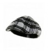 Black & White Plaid Soft Winter Ivy Ascot Cabbie Golf Cap - C112BDF6QA9