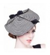 Hibelief Women Sun Hats Arrow Striped Derby Fascinator Hats Wedding Caps - CA12HO1Y6CR
