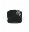 Womens Rhinestone Washed Army Cap