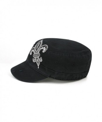 Womens Rhinestone Washed Army Cap in Women's Baseball Caps