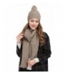Women Fashion Winter Warm Knitted Scarf and Hat Set Skullcaps - Light Coffee - CJ12MZA7OTA