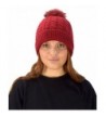 Peach Couture Classic Womens Warm Hand Knit Pom Thick Winter Ski Snowboard Hat - Red 18 - C11884WWU7L