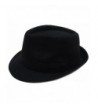 Eqoba Men / Women Classic Cotton Blend Solid Color Short Brim Trilby Fedora Hat - Black - C612G5RV4RL