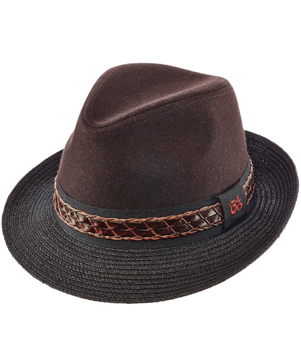 SANTANA FEDORA TWO TONE WITH BRAID HAT - Brown - CV12NH9JBI2