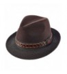 SANTANA FEDORA TWO TONE WITH BRAID HAT - Brown - CV12NH9JBI2