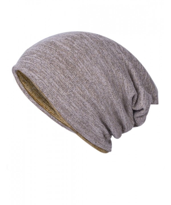 EVRFELAN Winter Warm Hat Soft Slouchy Beanie Ski Baggy Hat Head Wrap skullcap For Women Men - Yellow - CI18570IDRU
