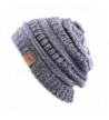 THE HAT DEPOT Cable Knit Beanie - Soft- Warm & Chunky Beanie Skull Hat - Denim Grey - CV12N2ET9BS