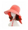 Eforstore Women Outdoor UV protection Sun Hat Wide Brim Floppy Fold Beach Cap - Orange - CS12GEIDBAD