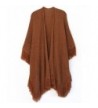 ScarvesMe Heathered Ruana with Soft Fringe - Rust - CC12LZB0B8F