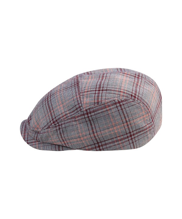 Unisex Polyester Plaid Ivy Cap - Red - CA18255NZ6C