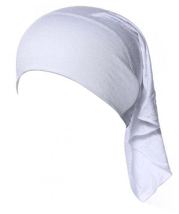Firsthats Women Under Scarf Cap Bone Bonnet Hijab Islamic Head Cover Muslim Hat - White - CH12OHUTJYE