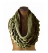 Chic Oversized Ruffle Knitted Infinity Scarf - Olive Green - C9117VLTYCN