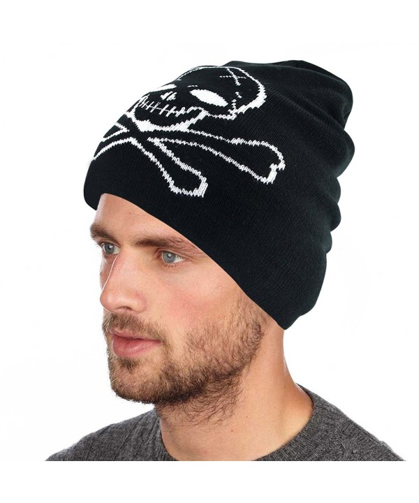 Vakabva Skull and Crossbones Beanie Cap Winter Warm Beanie Hat - CA1884XH65Q