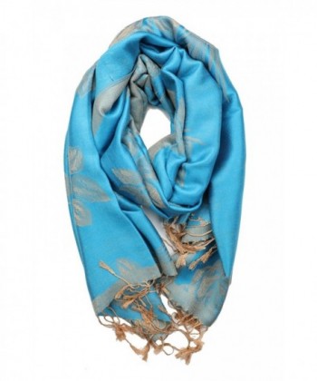Achillea Floral Reversible Pashmina Turquoise in Fashion Scarves