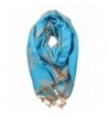 Achillea Floral Reversible Pashmina Turquoise in Fashion Scarves