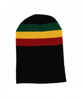 Mens Rasta Long Beanie Black in Men's Skullies & Beanies