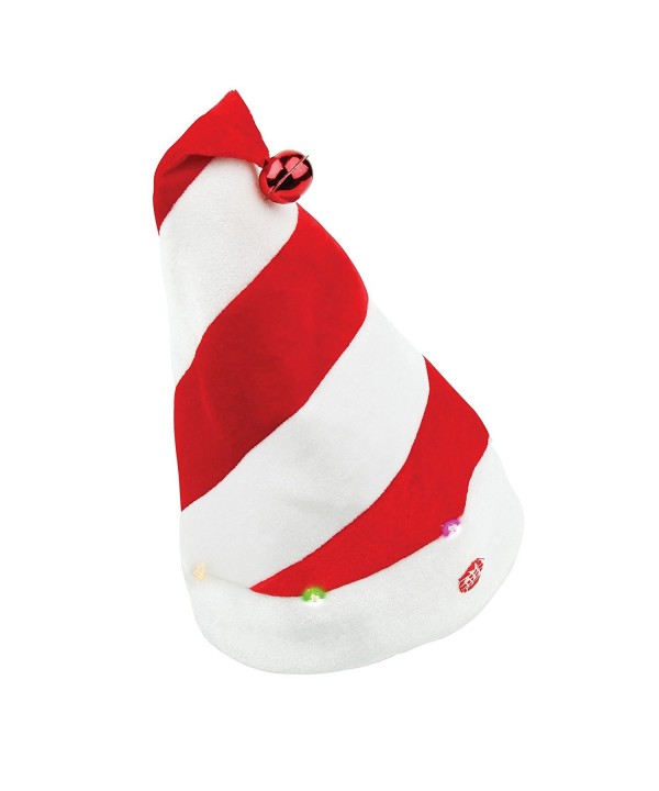 Christmas Shop Singing Christmas Hat (2 Designs) - Stripes - CX11Q5QTSY9