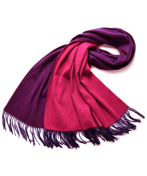 ZORJAR Wool Winter Scarf Women Men Thick Warm Long Scarves Double Color70"x27" - Color 16 - C612MXLESIL