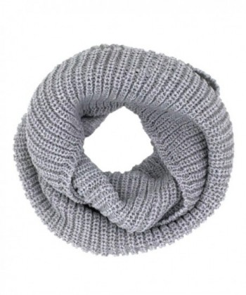 Tapp Collections Thick Knitted Warm Infinity Scarf - Light Grey - CN127RZZYVR