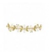 Handmade Flower Leaf Crystal Headband Bridal Wedding Tiara - Gold Plated T1174 - CP127QDLBKD