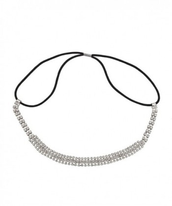 Lux Accessories Pave Crystal Bride Bridal Bridesmaid Wedding Stretch Headband - CD127ZWWML7