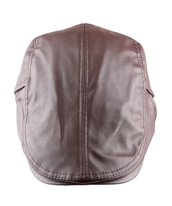 moonsix Newsboys Caps For Men-Beret Leather Hat Gatsby Flat Hats IVY Driving Cap - 3-brown - CA1880NN8OK