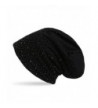 Zeya beauty Beanie Cap- Strass Nieten Im Elden Streifen Design- Slouch Longbeanie- Unisex. - Black - C81803YTWX8