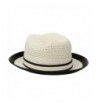 Country Gentleman Men's Noah Vented Fedora Hat With Two Tone Brim - White/Black - C617YT5955D