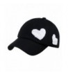C.C Women's Heart Cut Design Cotton Unstructured Precurved Baseball Cap Hat - Black/White Heart - CM17YC2UANH