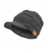VECRY Men's Knit Cable newsboy Cap Cadet Cabbie Peak Cap Winter Hat - Check-grey - CF186O9A643