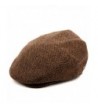 EPOCH Men's Herringbone Wool Tweed Newsboy Ivy Cabbie Driving Hat - Brown - C612O8GTCIG