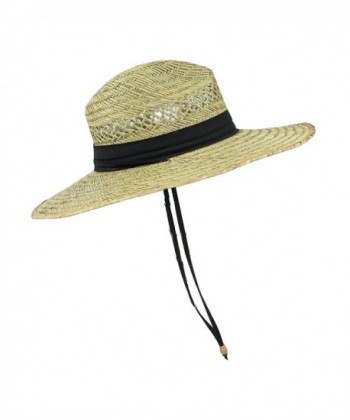 Mens Straw Outback Lifeguard Wide in Men's Sun Hats