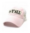 CAPS 'N VINTAGE Baby Pink Hey Y'all Embroidery Patch Baseball Trucker Hat - CV1859Z3KD7