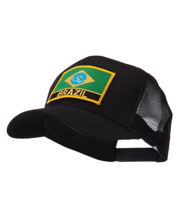 North and South America Flag Letter Patched Mesh Cap - Brazil W42S52F - CB11E8TTGVZ