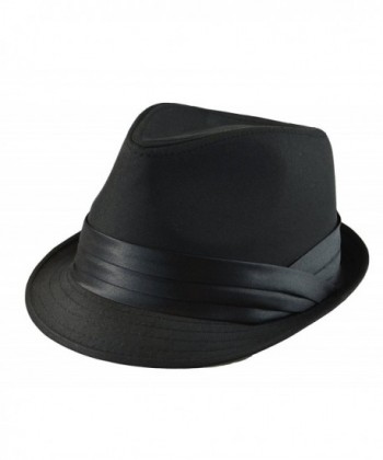 Mens Classic Fedora Plain Basic Solid Trilby Short Brim Hat S/M- L/XL AVL Black - CO12C50MEHL