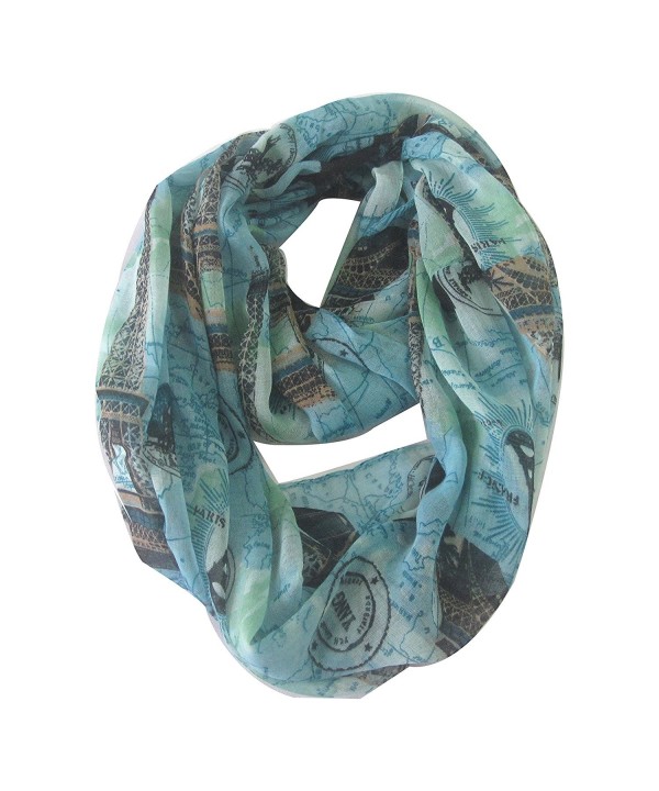 DONGYA Women's Paris Infinity Scarf - Blue - CF1284LZ80Z