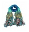 TAORE Soft Light Weight Vintage pastoral Print Sheer Infinity Scarf - Light Blue - C612M4DC54L