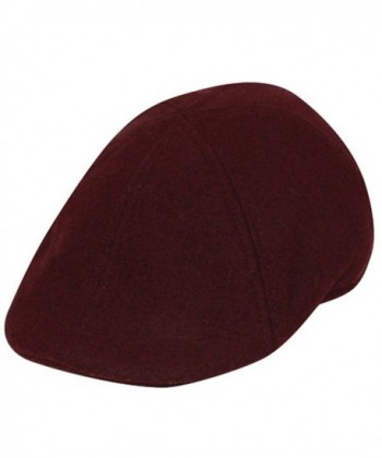 Men's Wool Blend Newsboy Duckbill Driving Cap Ivy - Burgundy - CE12NZZ33N0