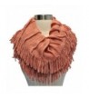 Salmon Pink Ruffle Scarf Fringe