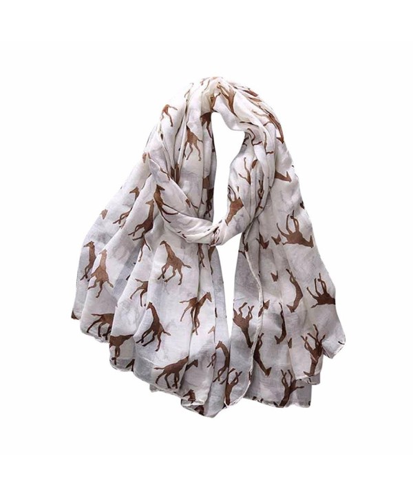 Iusun Women Ladies Giraffe Pattern Long Scarf Warm Soft Wrap Shawl - Beige - C712O89GF4F